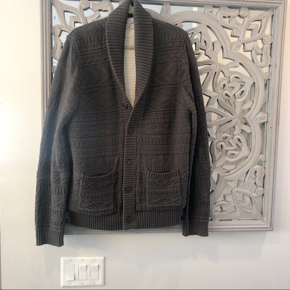 Lucky Brand, NWOT Dark Gray L/S Heavy Fleece Lined